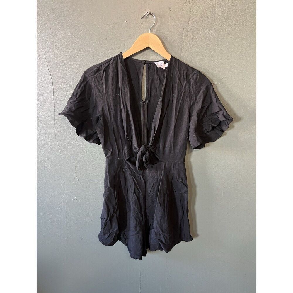 Princess Polly Womens Black Short Sleeve Romper One Piece Size 4